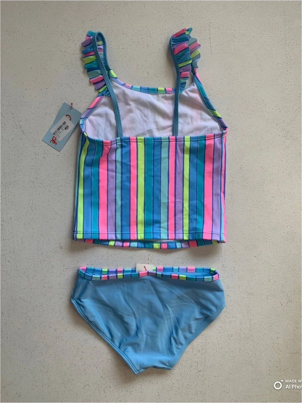 Cat & Jack Girls Blue Striped Bikini Set Size Medium NWT Beach Vacation